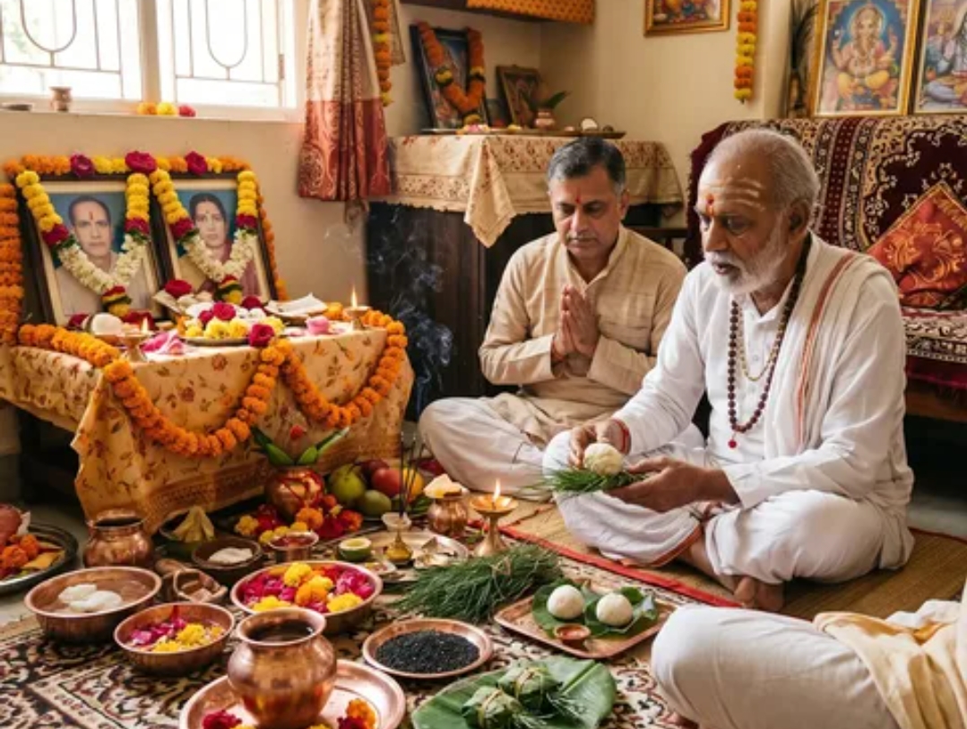 पितृ ऋ ण से मुक्ति और पूर्वजों के आशीर्वाद का पर्व श्राद्ध शुरू -  पहले दिन हुआ पूर्णिमा का श्राद्ध   -  तर्पण, जल और हुआ पिंड दान  